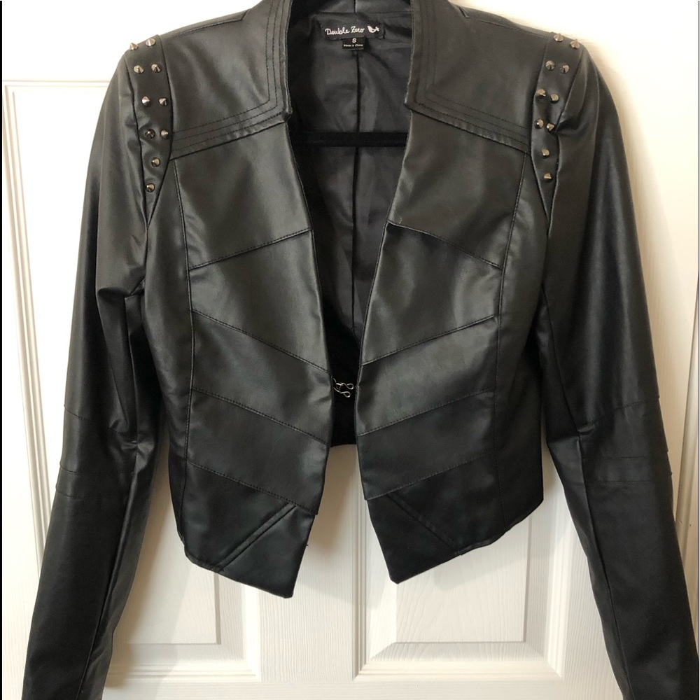 Studded leather jacket